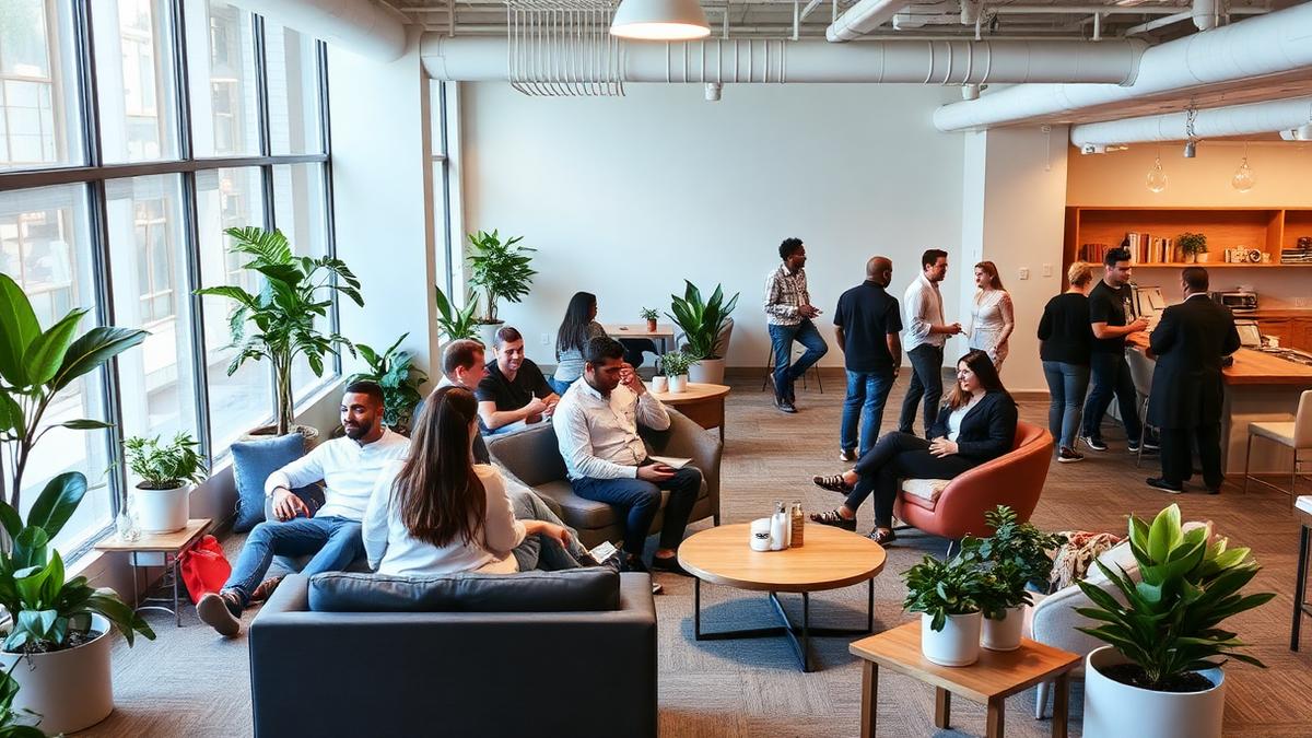 Coworking community lounge area